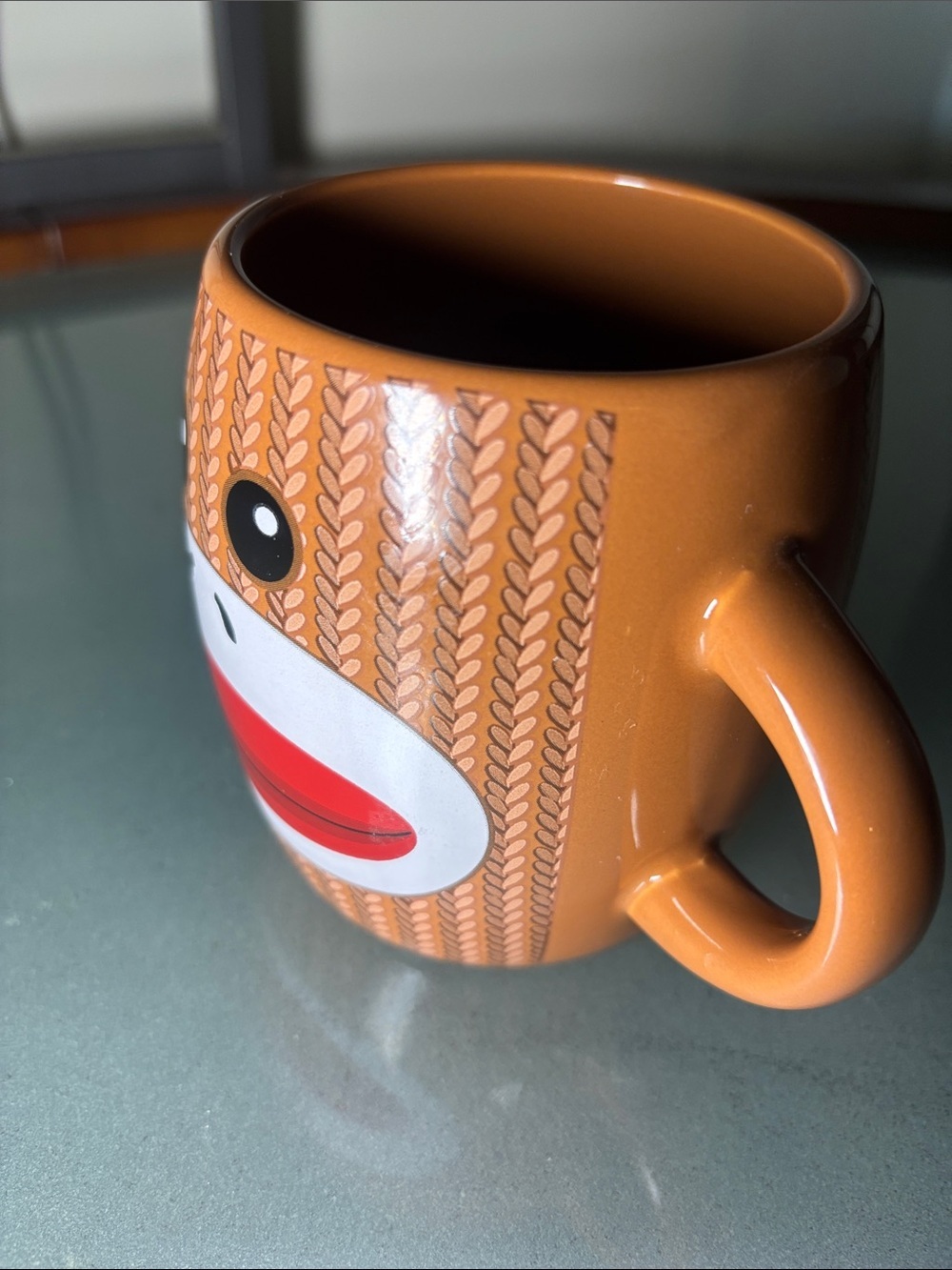 Double-Handle Sock Monkey Ceramic Mug - Picture 3 of 6